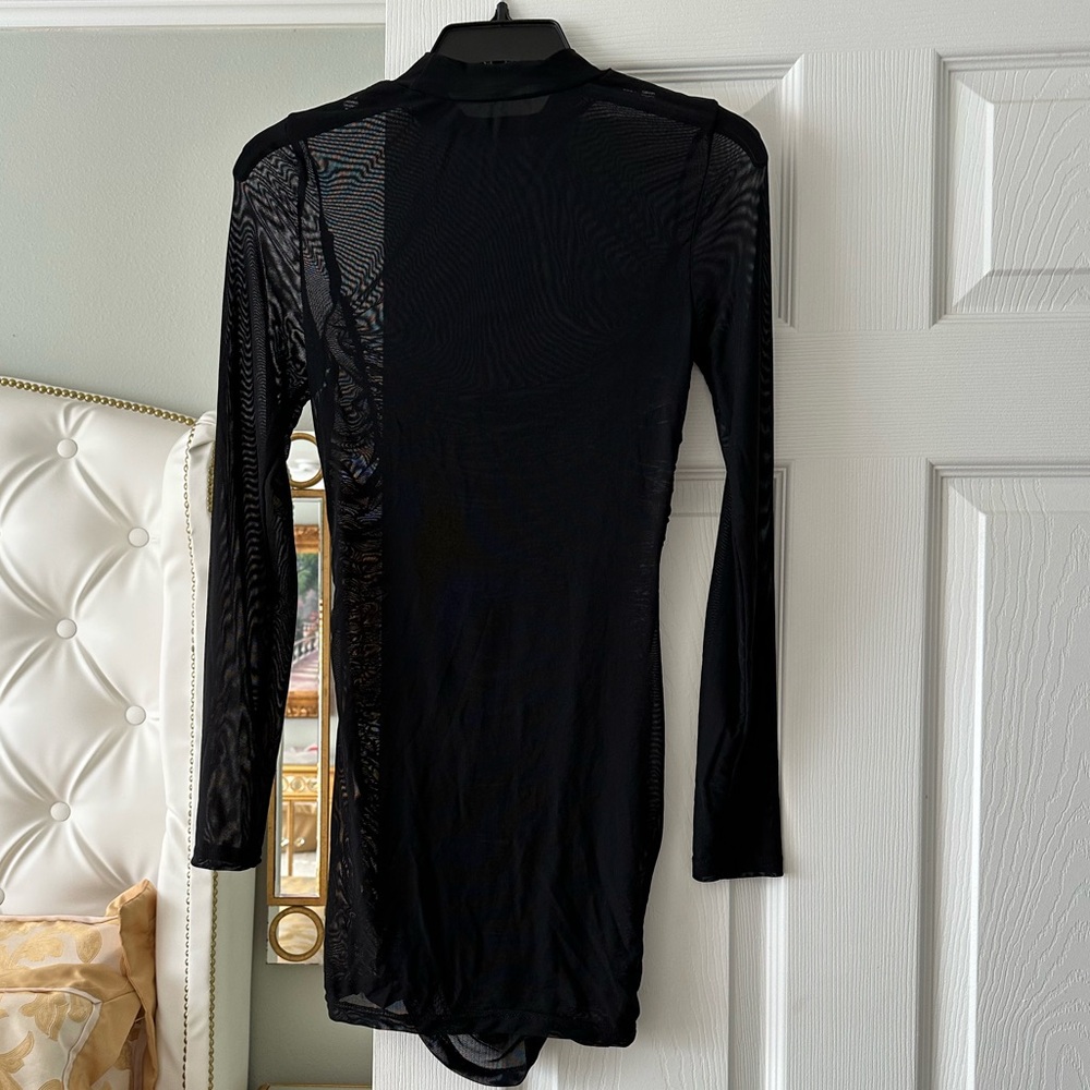Sheer Black Ruched Top - Picture 3 of 4